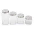 Hds Trading 4 Piece Canister Set with Stainless Steel Lids ZOR95964